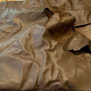 Full Hide Dark Brown Leather. Reversible for smooth or suede